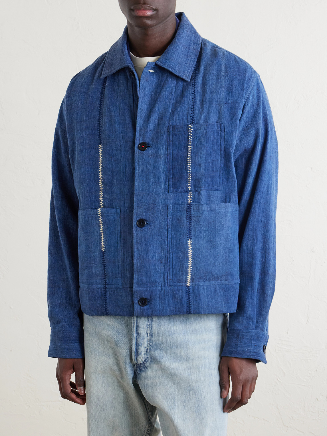  Kardo - Bodhi Cotton-jacquard Jacket - Men - Blue - S 