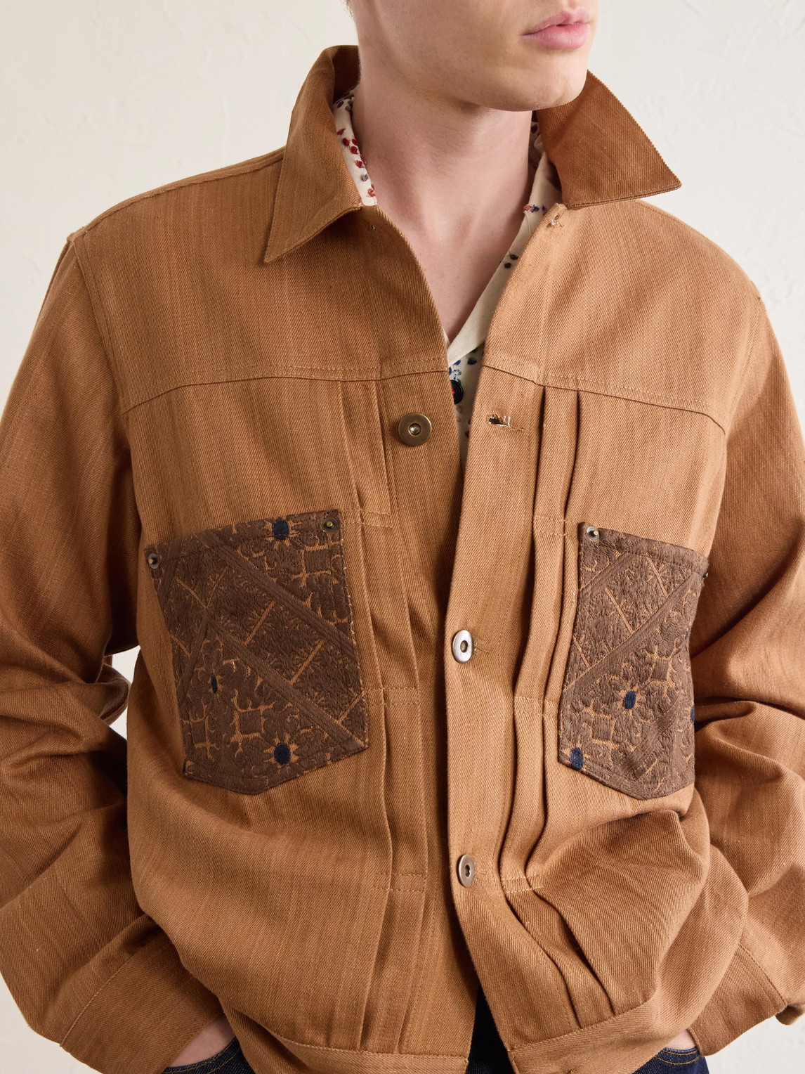 Marvin Cotton-Jacquard Trucker Jacket