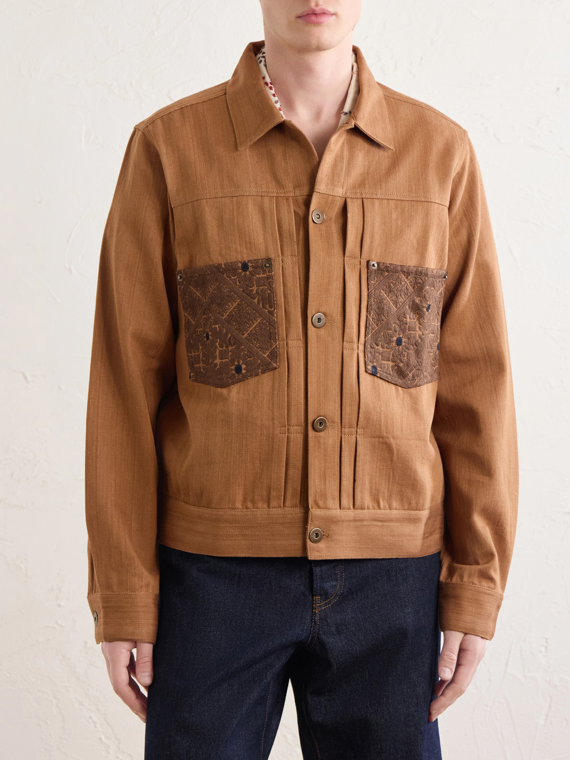  Kardo - Marvin Cotton-jacquard Trucker Jacket - Men - Brown - S 