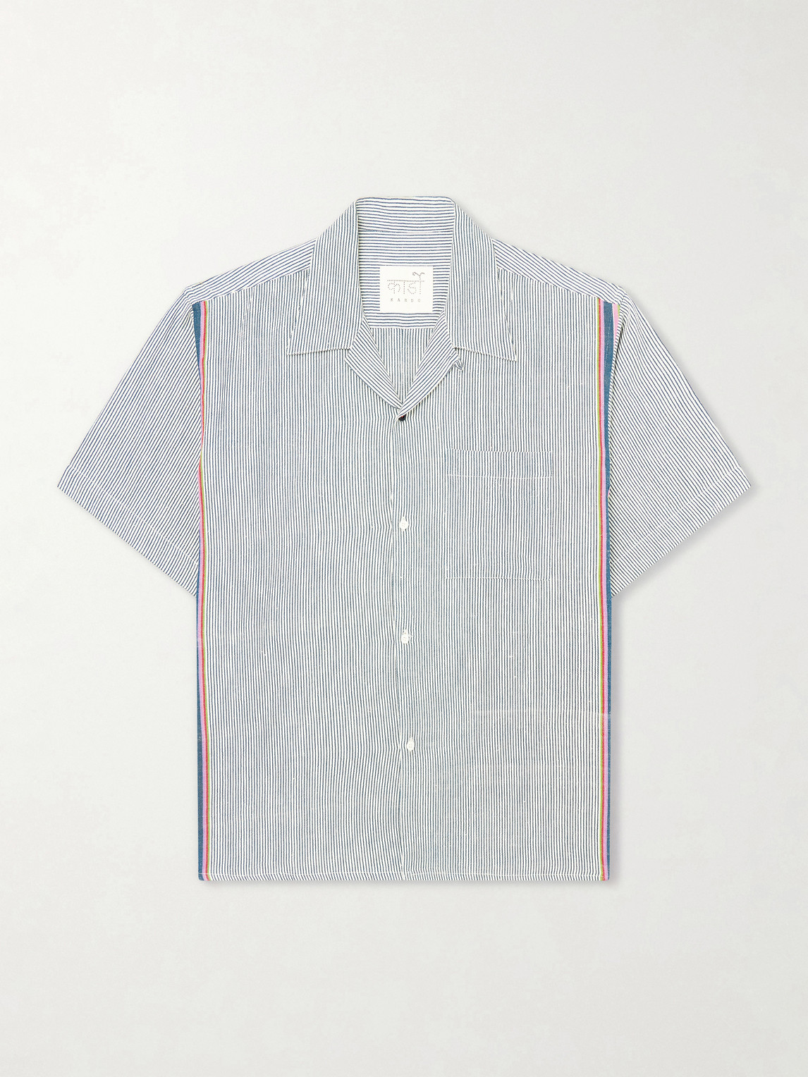 Kardo Rohit Convertible-collar Cotton Shirt In Gray