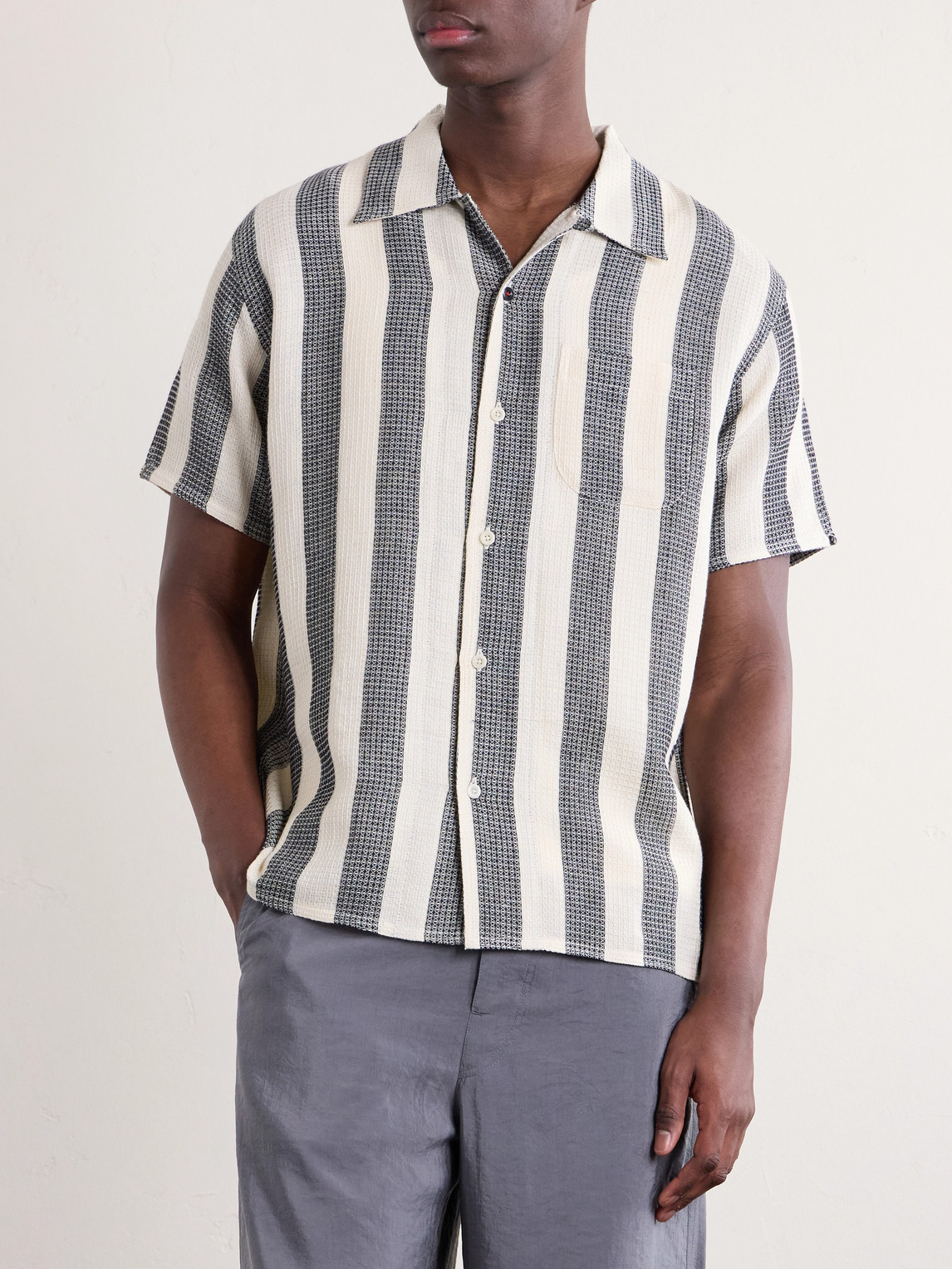  Kardo - Chintan Striped Cotton Shirt - Men - Black - S 