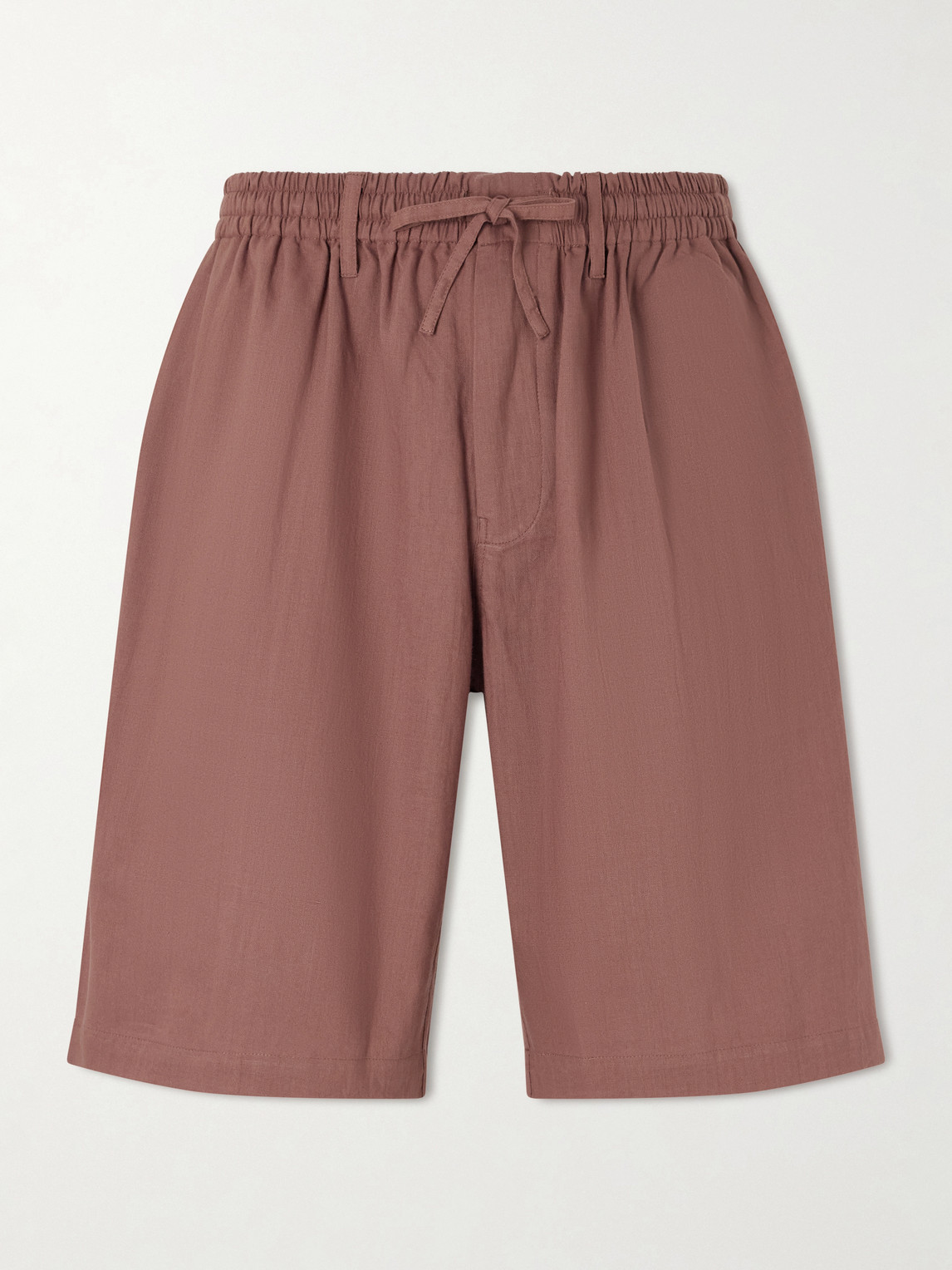 Kardo Milo Straight-leg Cotton Drawstring Shorts In Brown