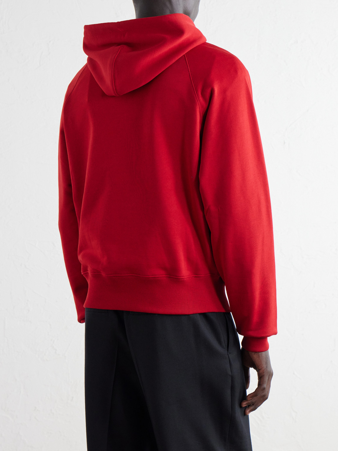 Logo-Embroidered Organic Cotton-Fleece Hoodie