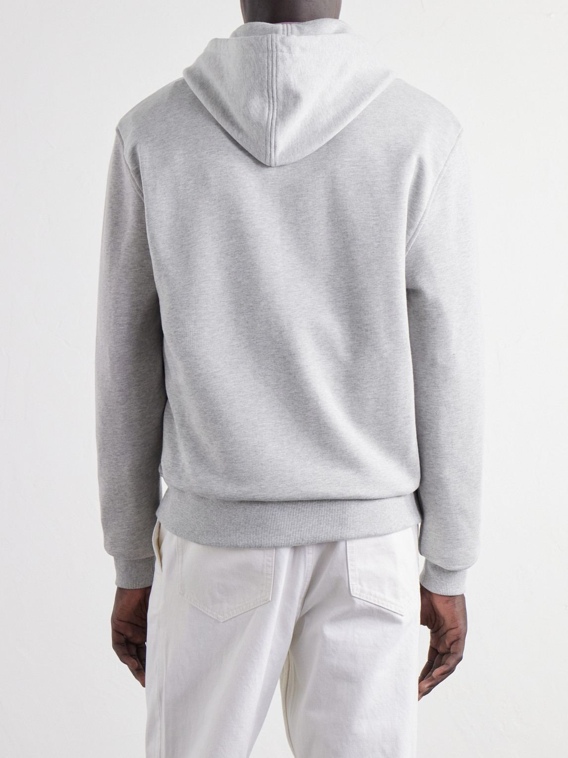 Logo-Embroidered Cotton-Jersey Zip-Up Hoodie