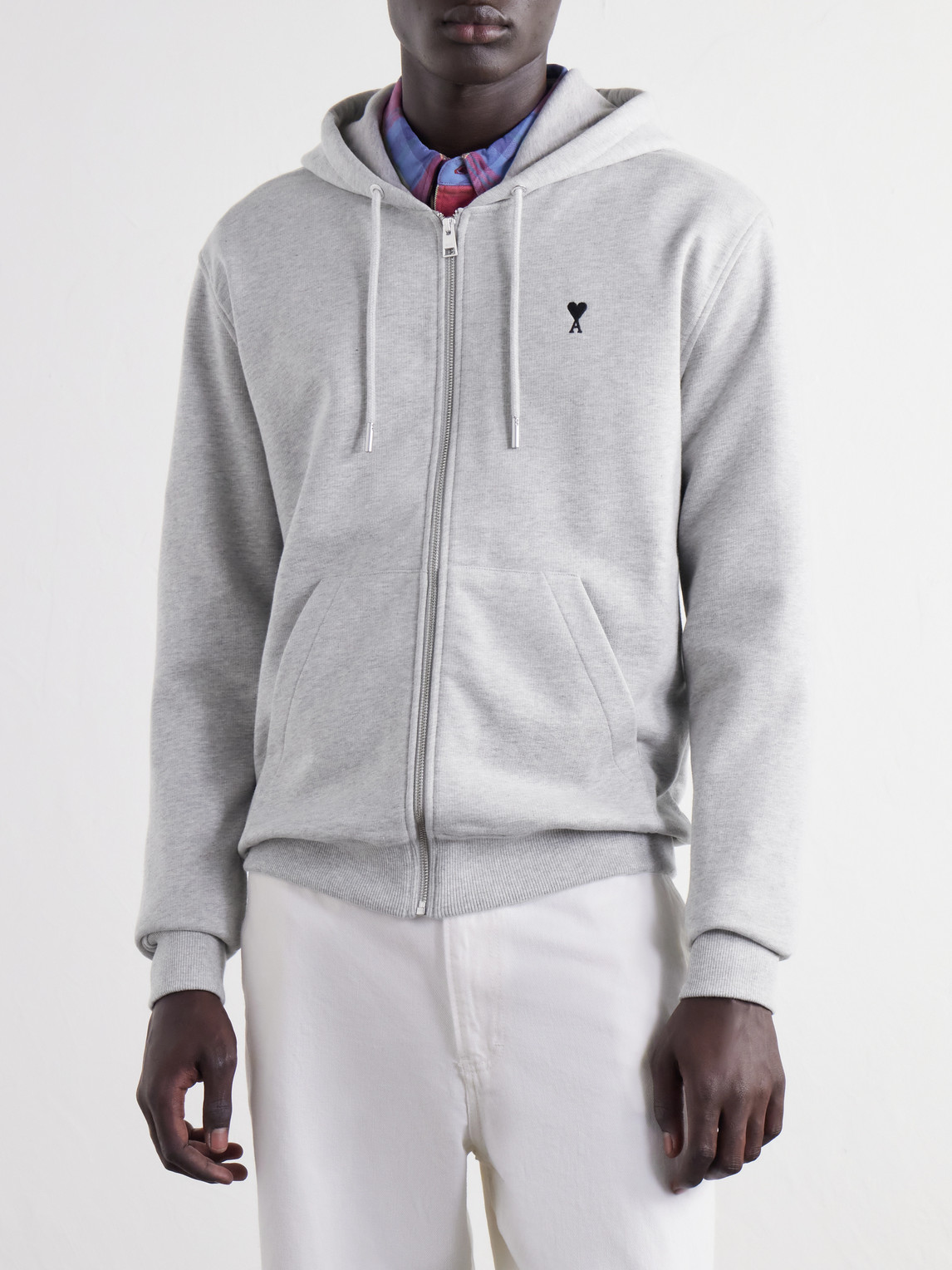 Logo-Embroidered Cotton-Jersey Zip-Up Hoodie