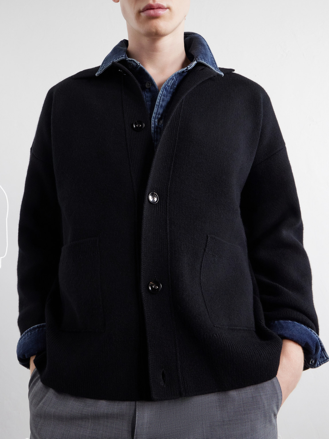 Logo-Appliquéd Merino Cardigan