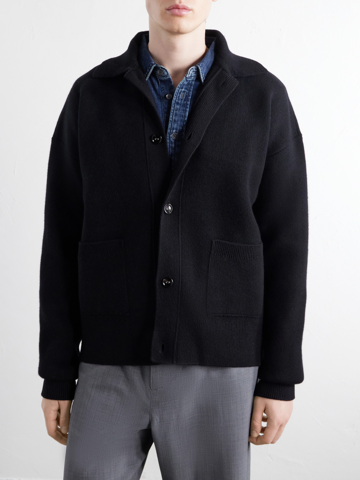 Logo-Appliquéd Merino Cardigan