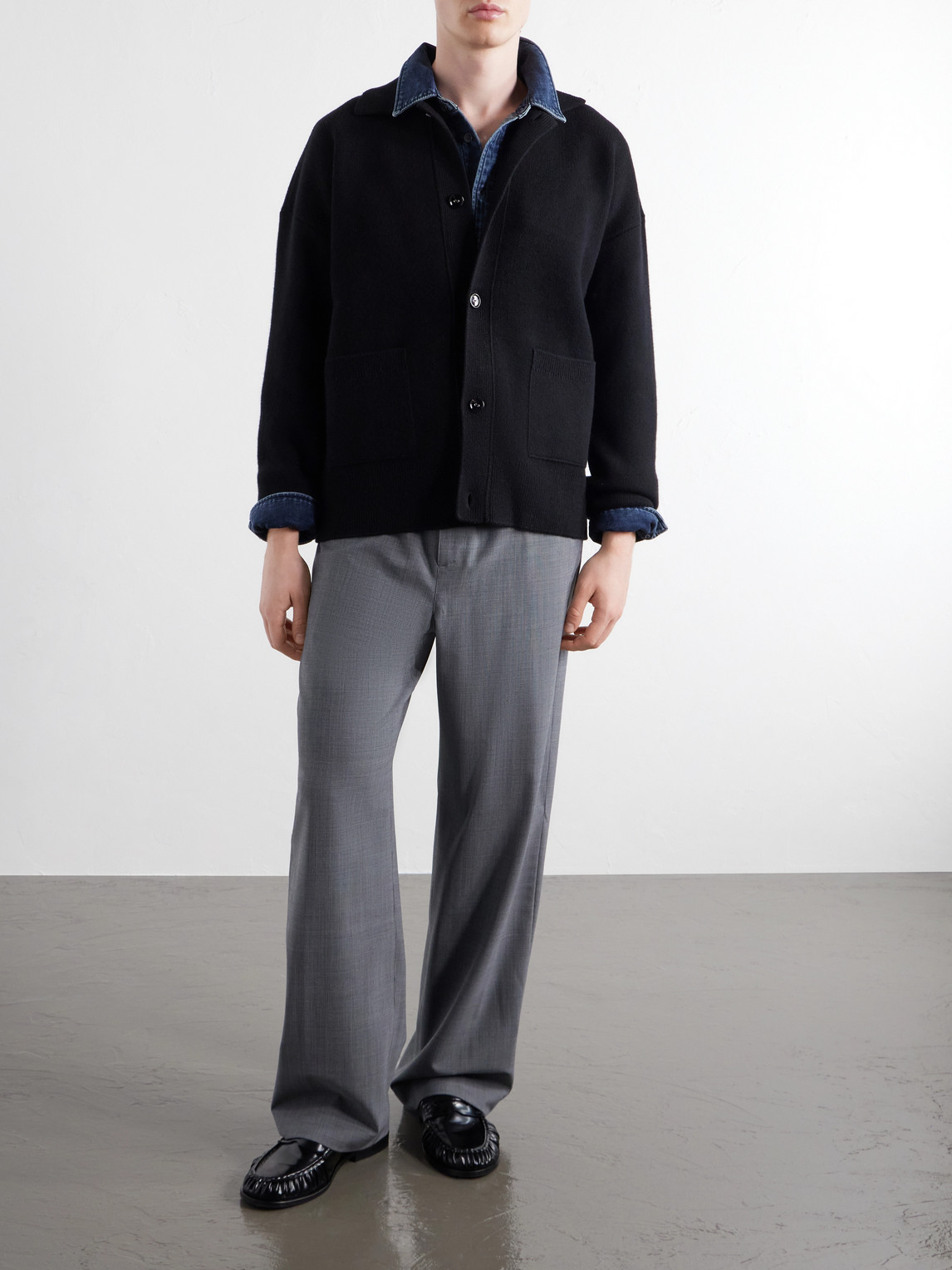 Logo-Appliquéd Merino Cardigan