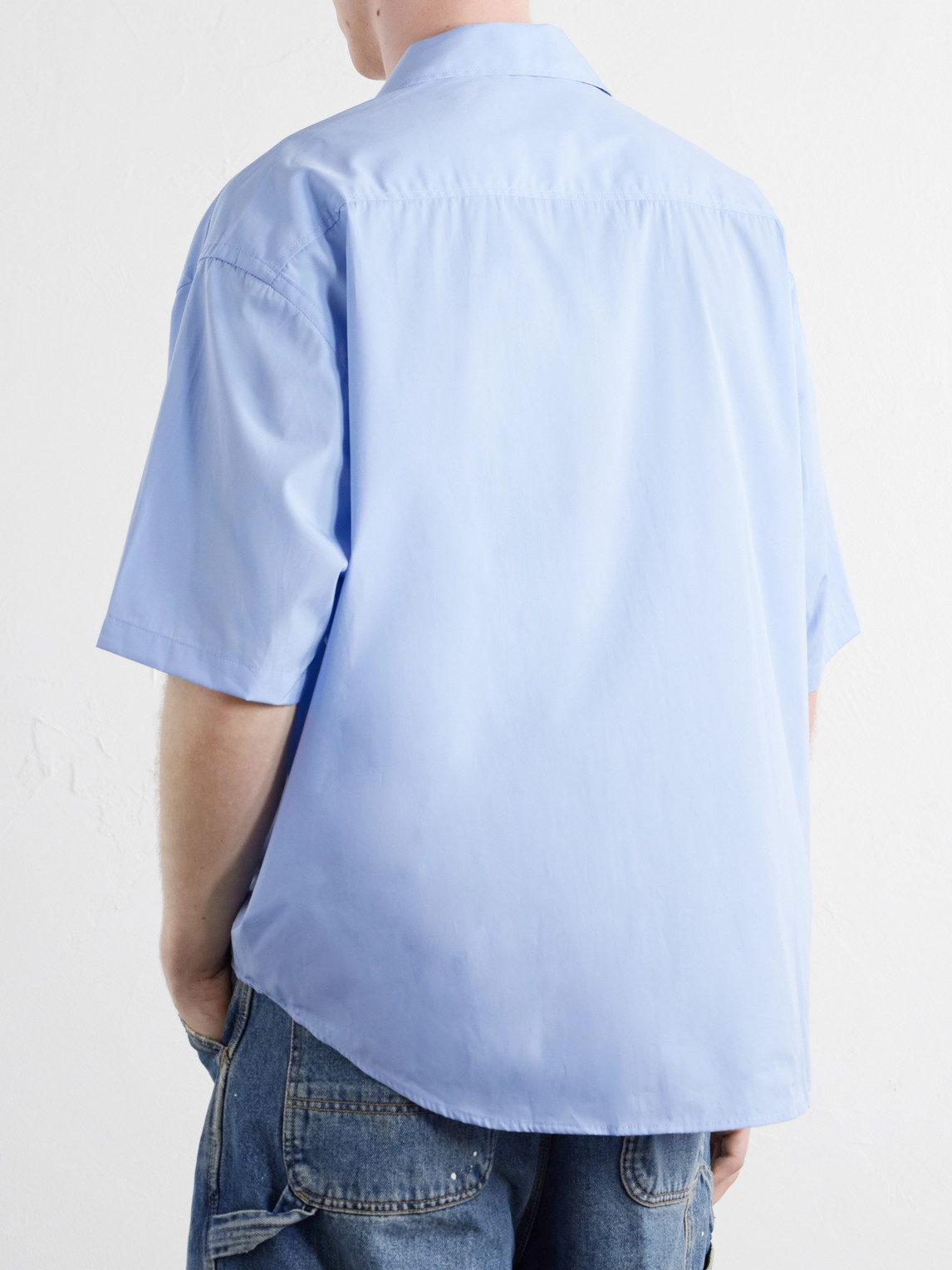 Logo-Embroidered Cotton-Poplin Shirt