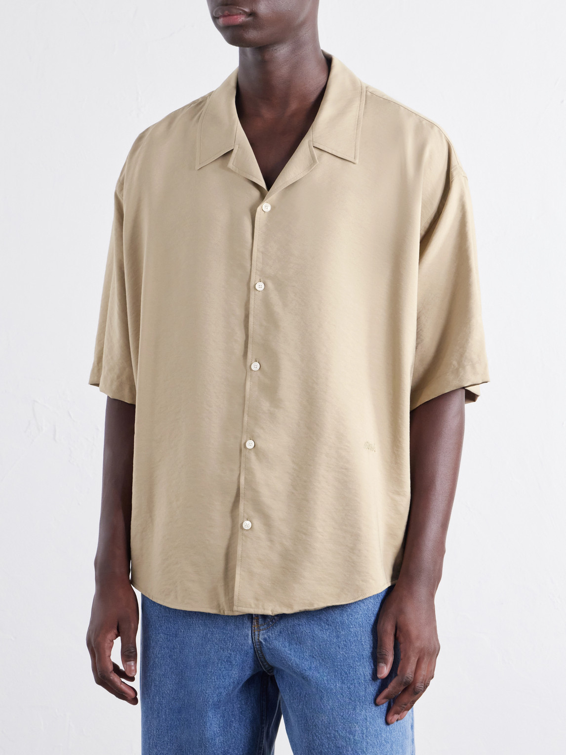 Logo-Embroidered Twill Shirt