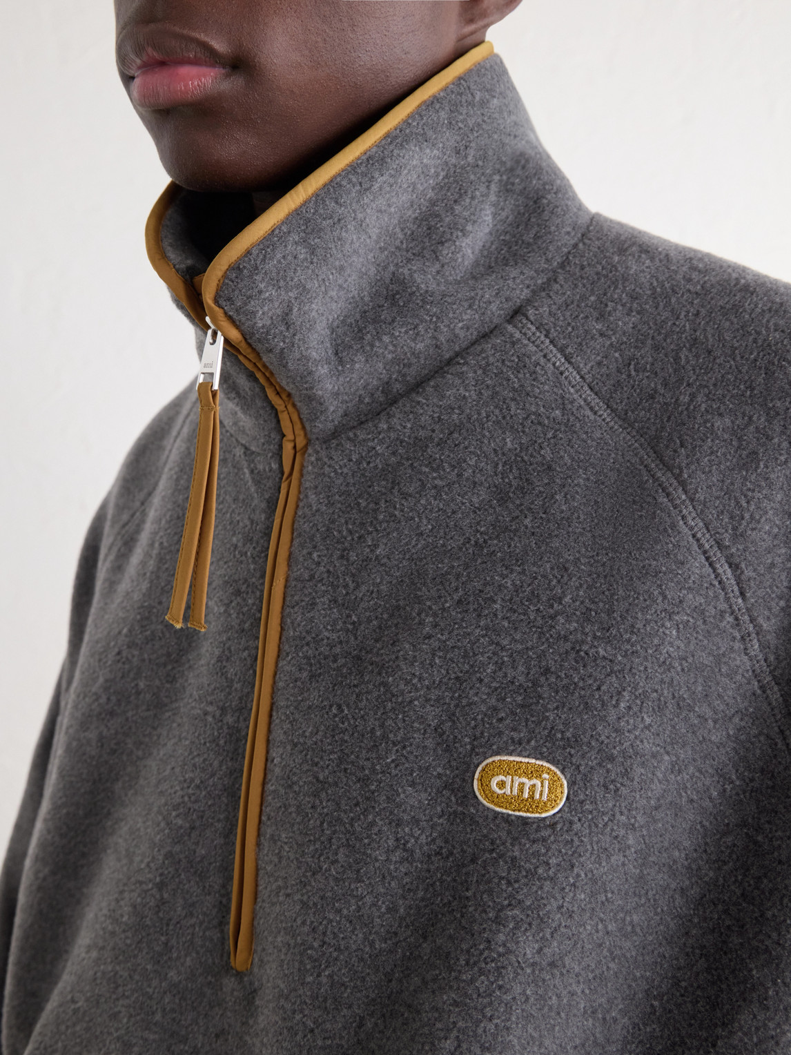 Logo-Appliquéd Shell-Trimmed Fleece Half-Zip Sweater