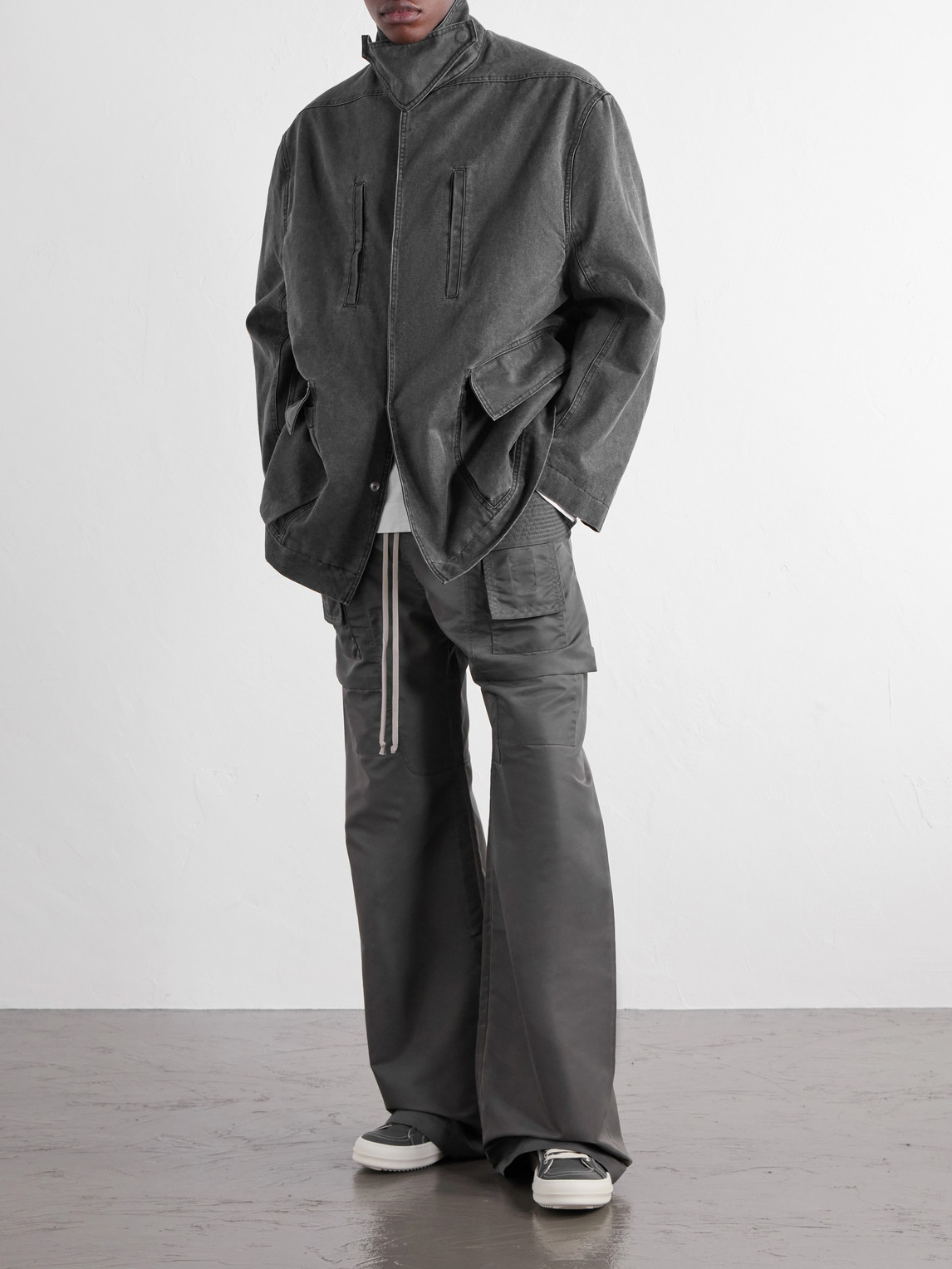 Padded Washed Cotton-Canvas Coat