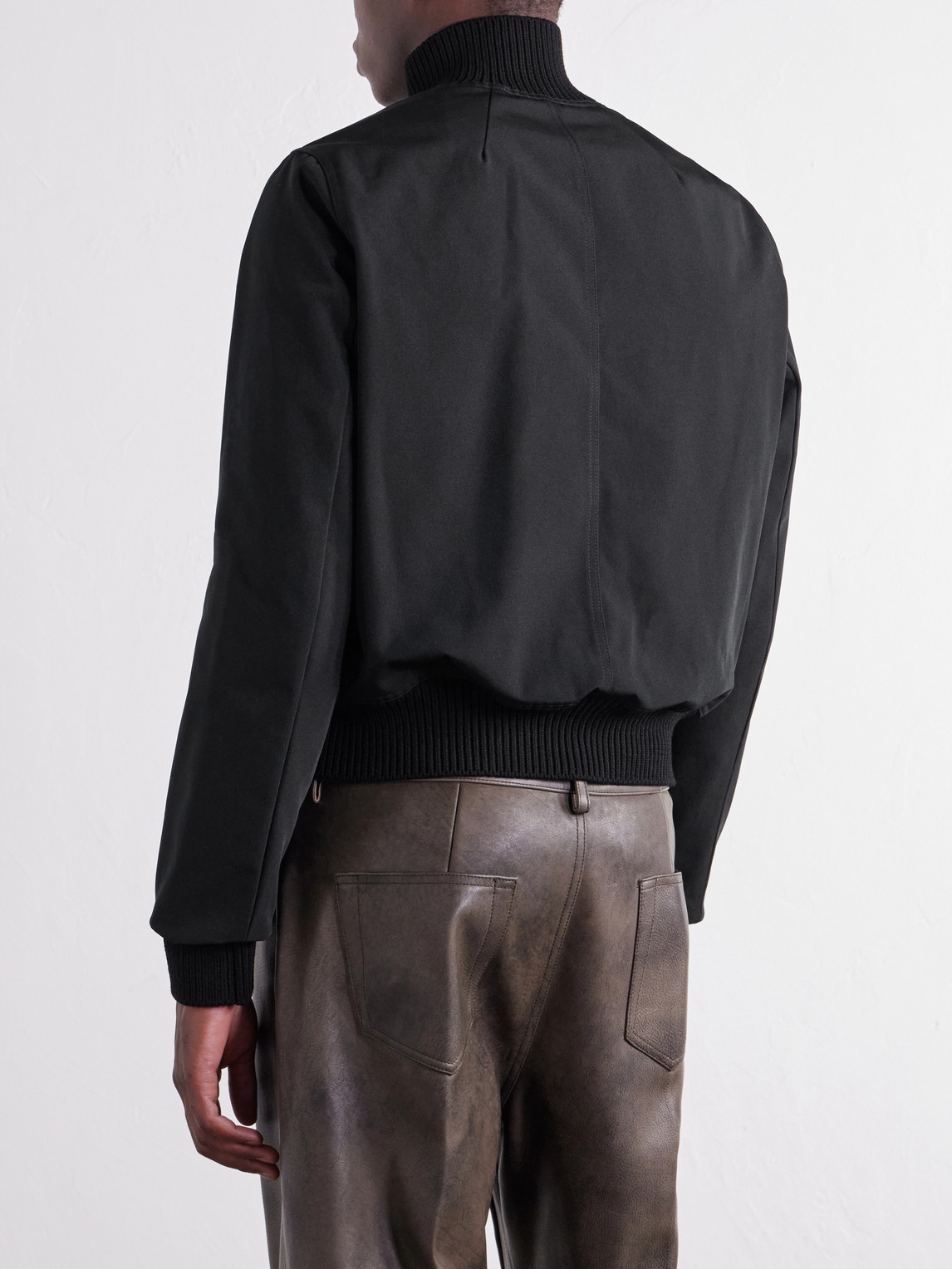 Rib-Trimmed Canvas Blouson Jacket
