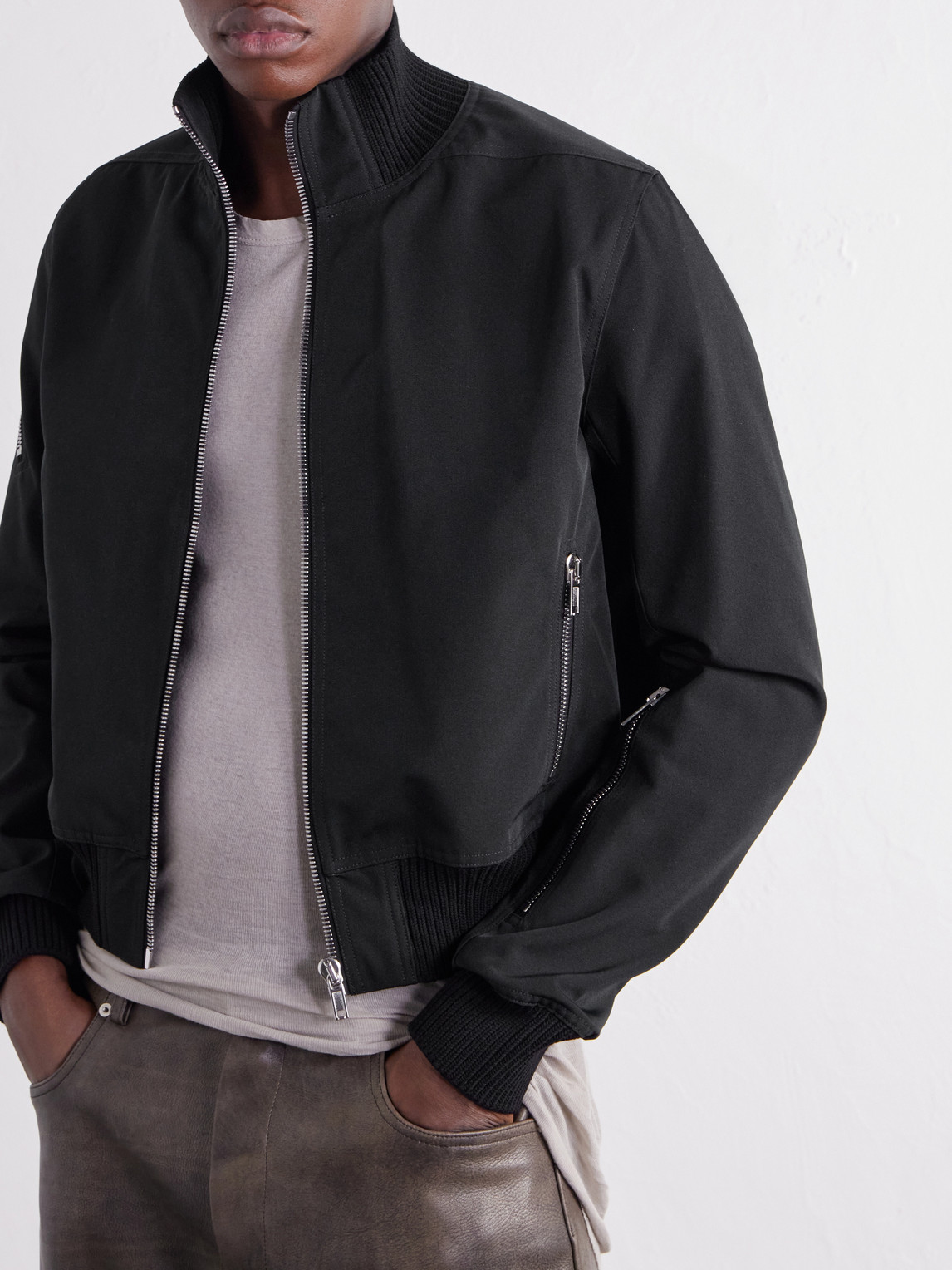Rib-Trimmed Canvas Blouson Jacket