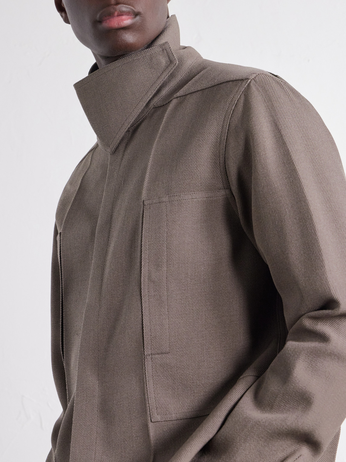 Virgin Wool Drill Overshirt