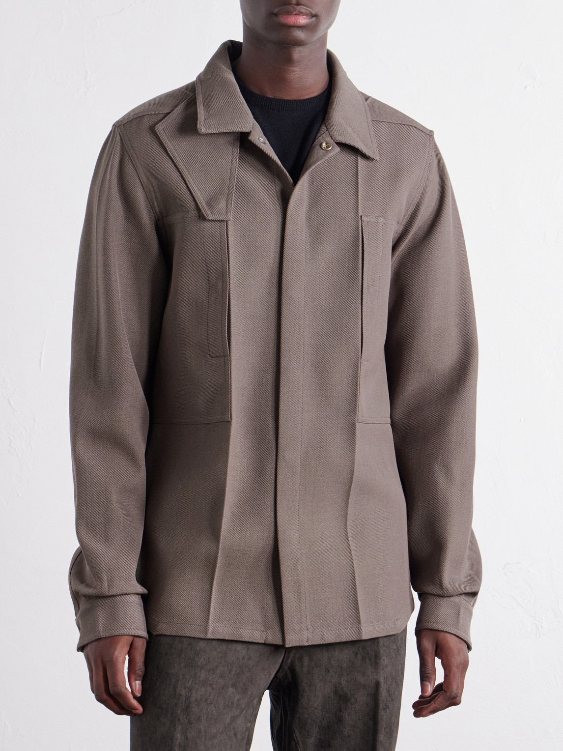 Virgin Wool Drill Overshirt