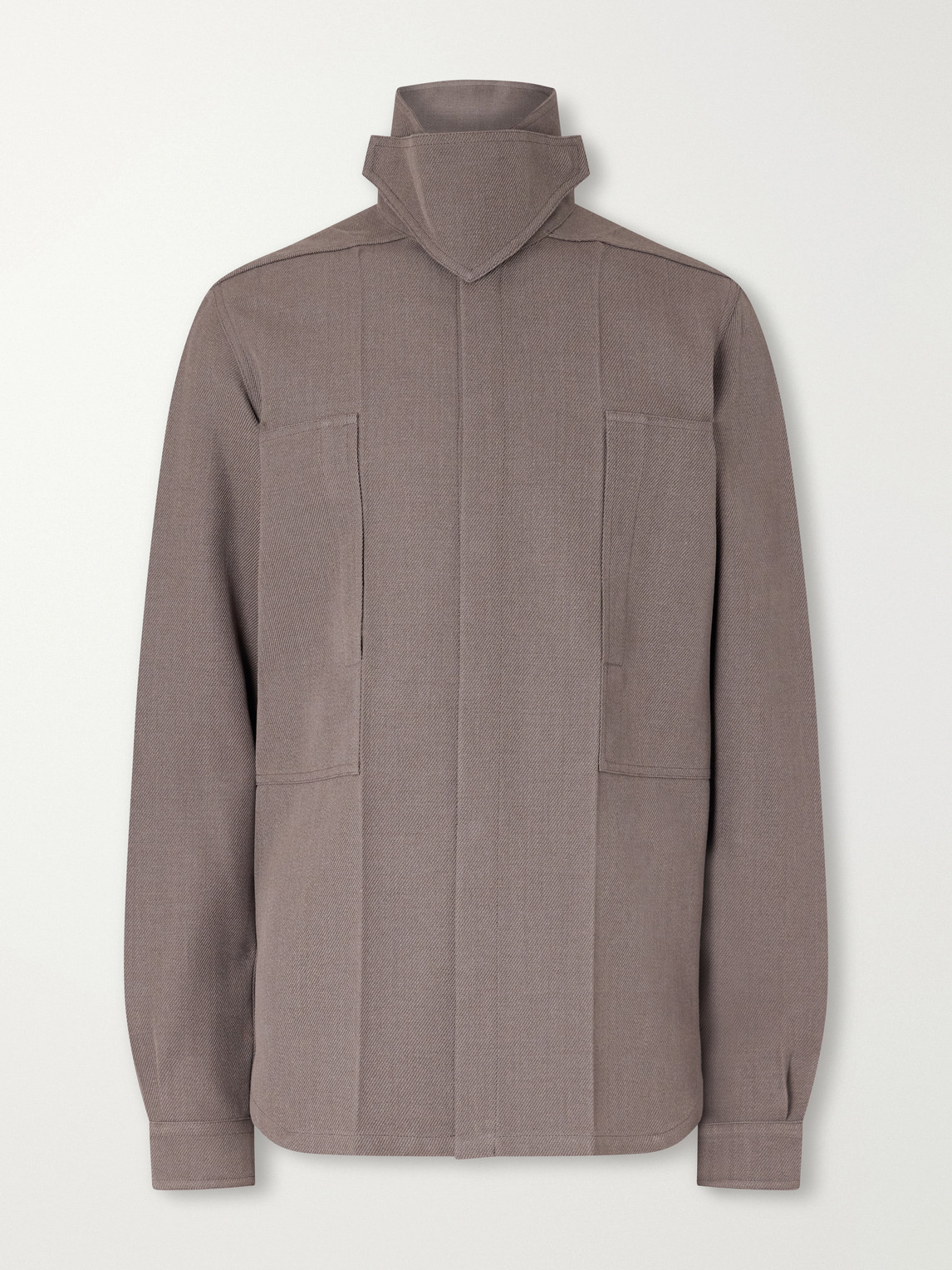 Rick Owens Virgin Wool Drill Overshirt In Gray