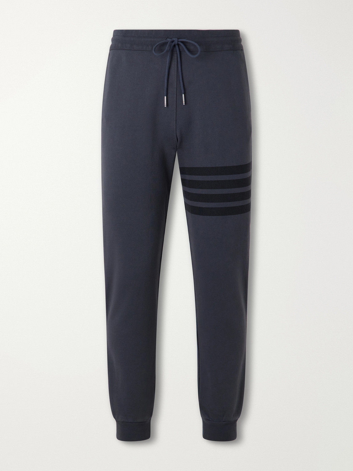 Thom Browne – Tapered 4-Bar Detailed Cotton-Jersey Drawstring Sweatpants