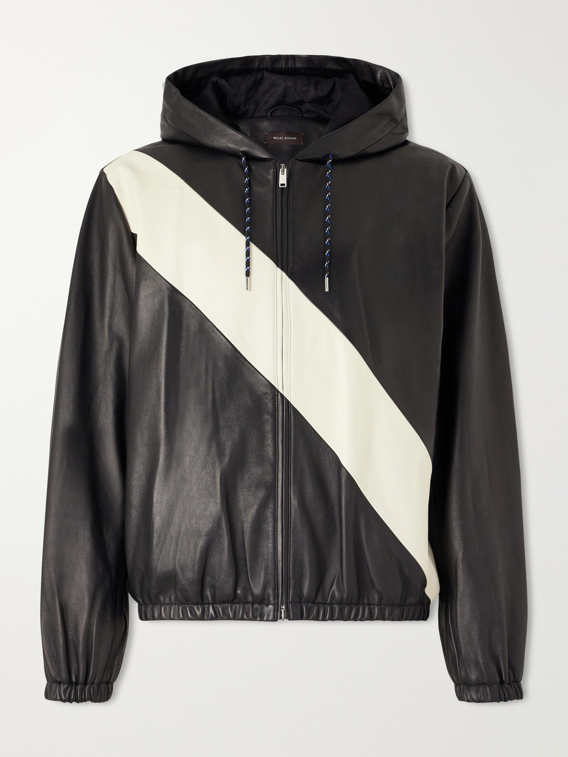 Vista Striped Leather Hooded Jacket