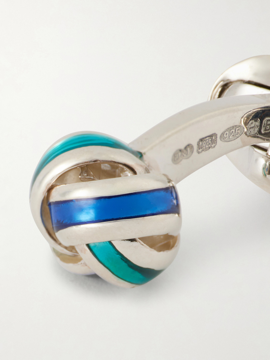  Deakin & Francis - Enamel Sterling Silver Cufflinks - Men - Blue 