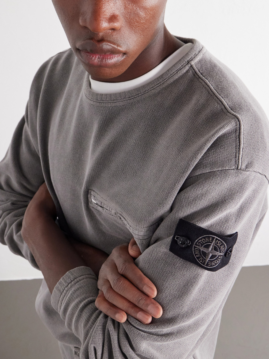 Mineral-Dyed Cotton-Fleece Sweatshirt