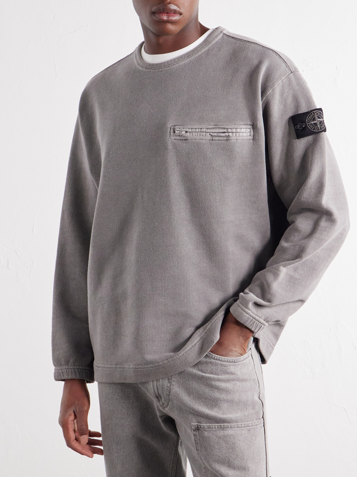 Mineral-Dyed Cotton-Fleece Sweatshirt