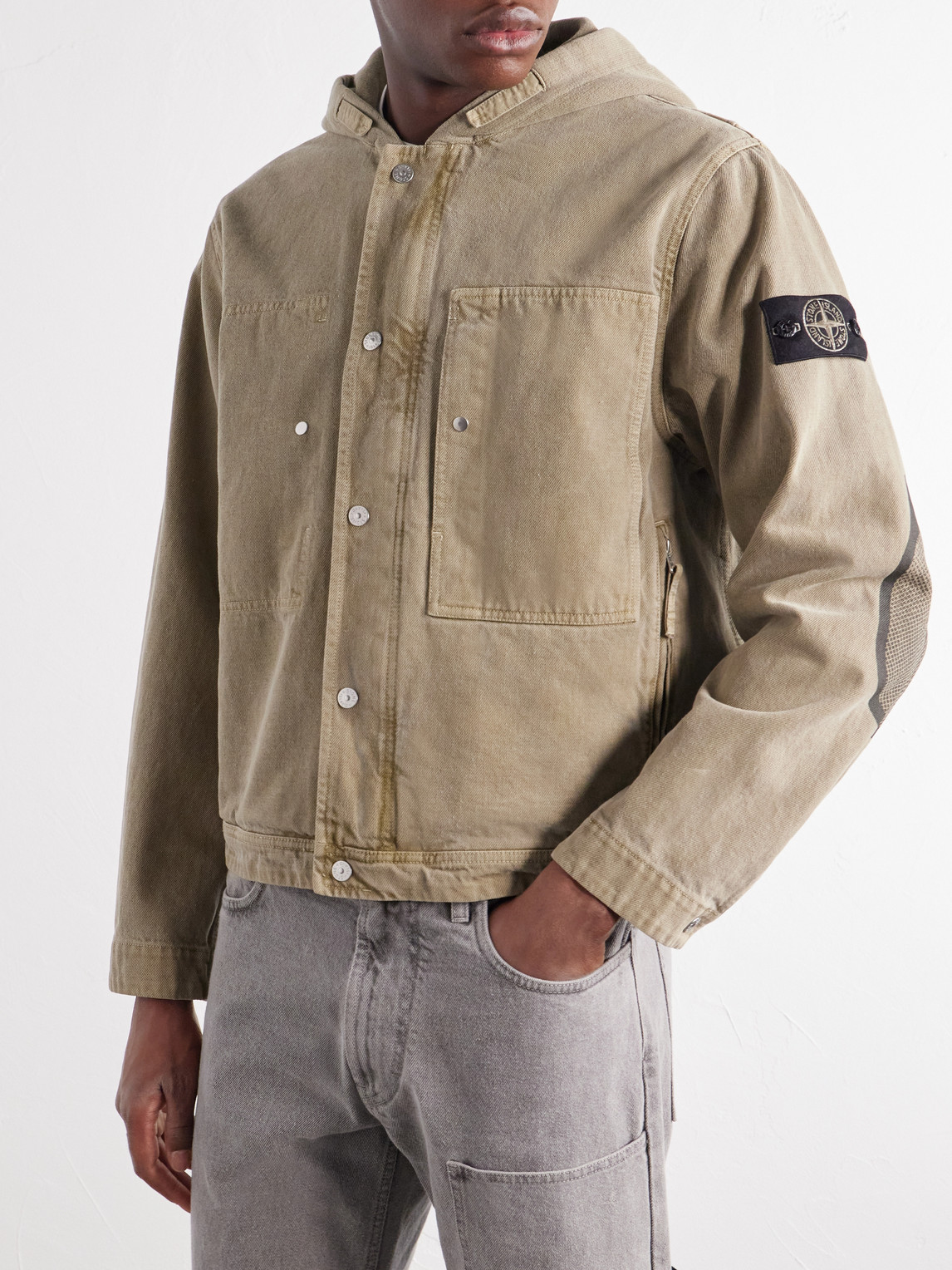 Hooded Mineral Dyed Cotton-Gabardine Jacket