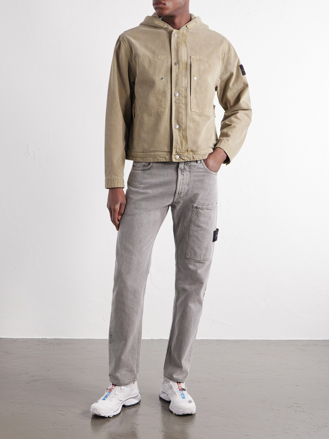 Hooded Mineral Dyed Cotton-Gabardine Jacket