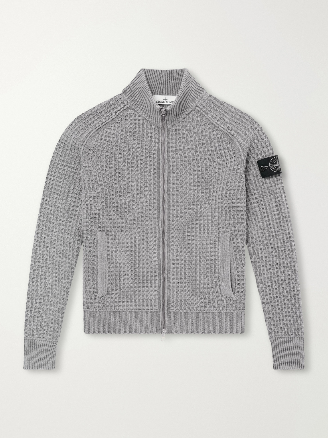 Mineral-Dyed Regenerated Cotton Zip-Up Sweater