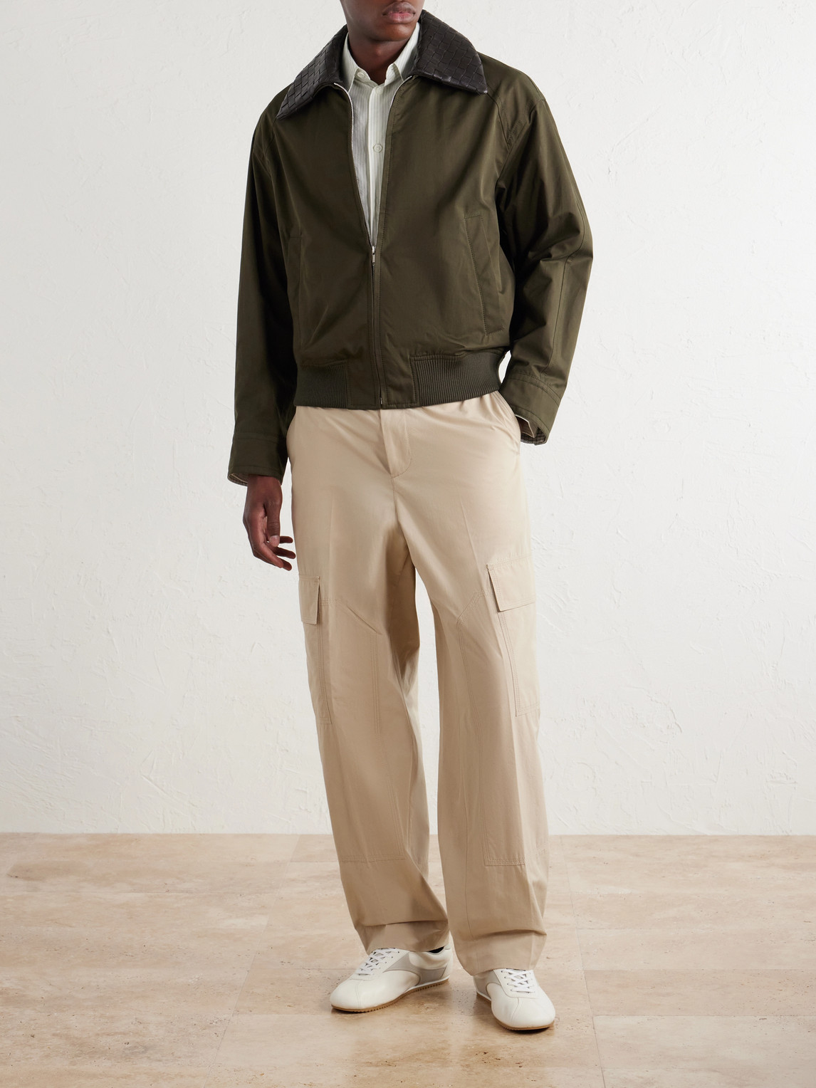 Straight-Leg Cotton-Toile Cargo Trousers