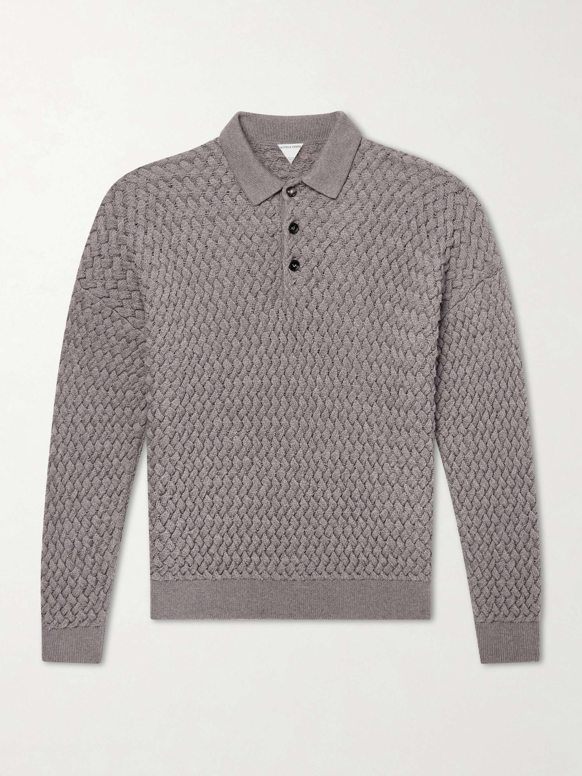 【non＊ 】BOTTEGA VENETA ニットポロ BOTTEGA VENETA Orbit Metallic Rubber and Mesh Sneakers for Men
