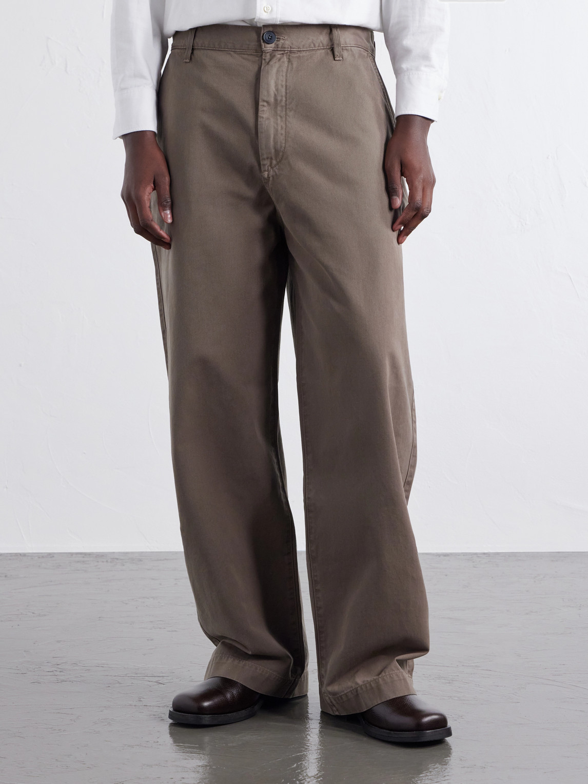 Warwick Wide-Leg Cotton-Twill Trousers