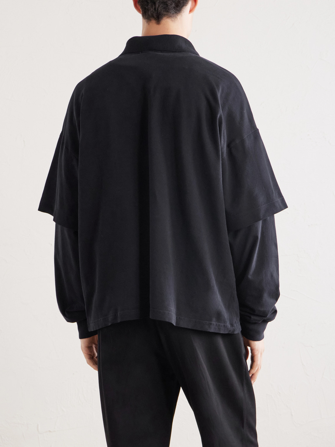 Curren Layered Cotton-Piqué Polo Shirt