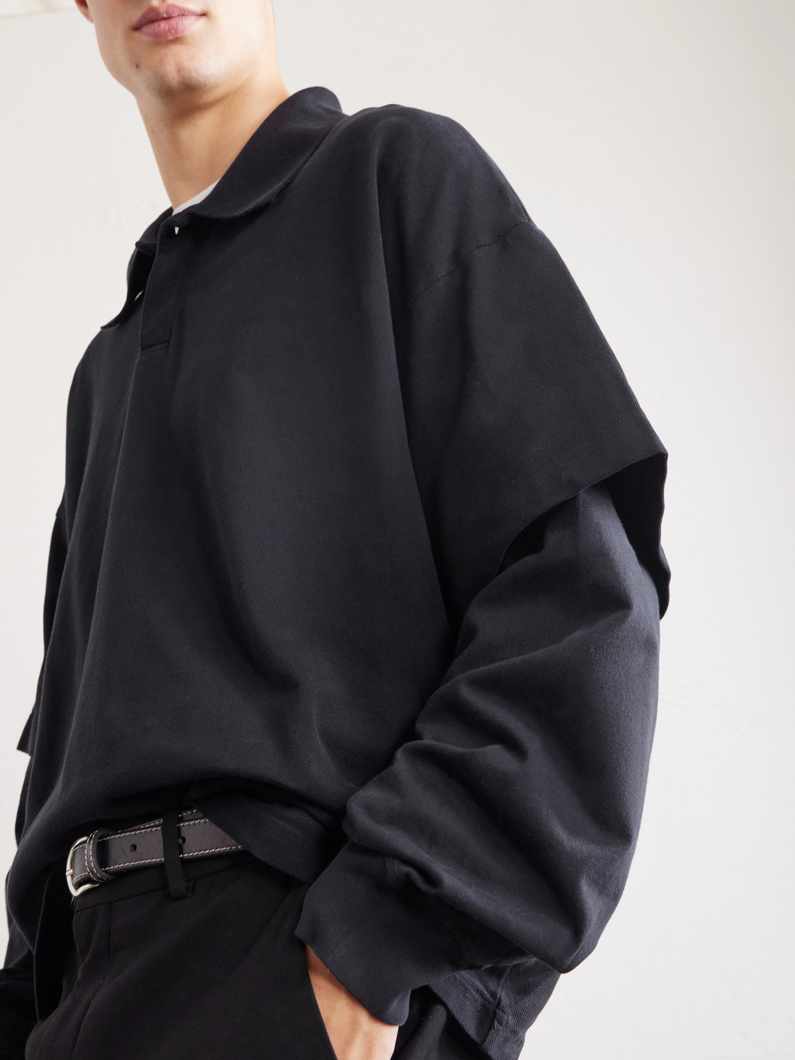 Curren Layered Cotton-Piqué Polo Shirt