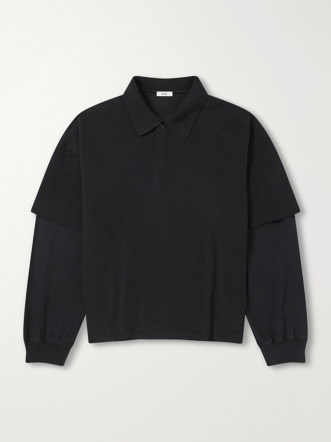 AGOLDE – Curren Layered Cotton-Piqué Polo Shirt