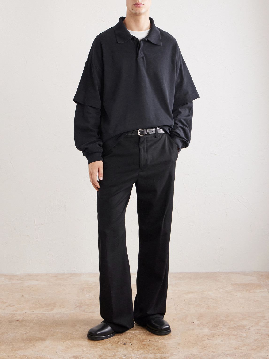Curren Layered Cotton-Piqué Polo Shirt
