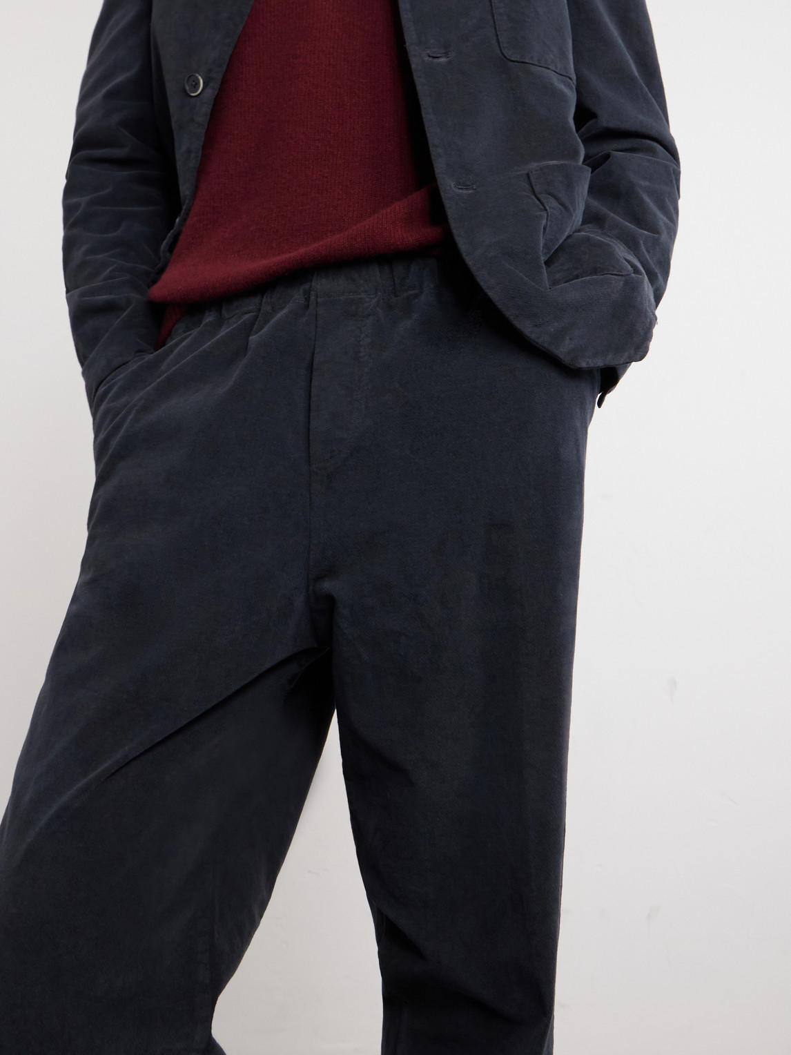 Straight-Leg Garment-Dyed Stretch Cotton-Moleskin Trousers