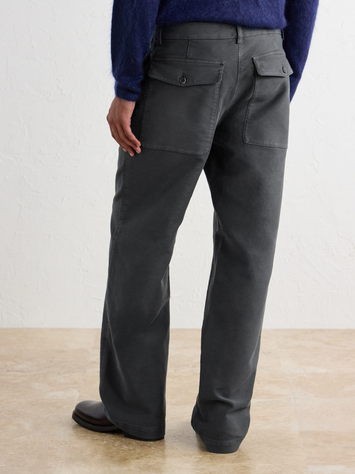 Straight-Leg Cotton-Satin Trousers