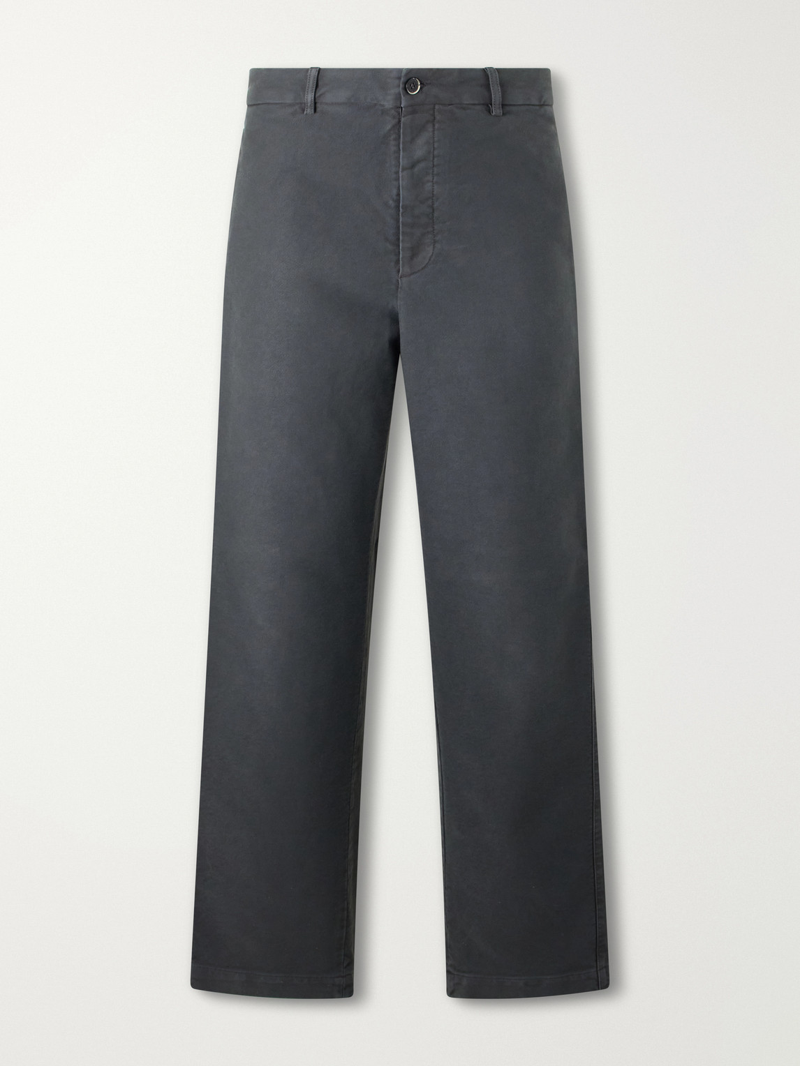 Straight-Leg Cotton-Satin Trousers