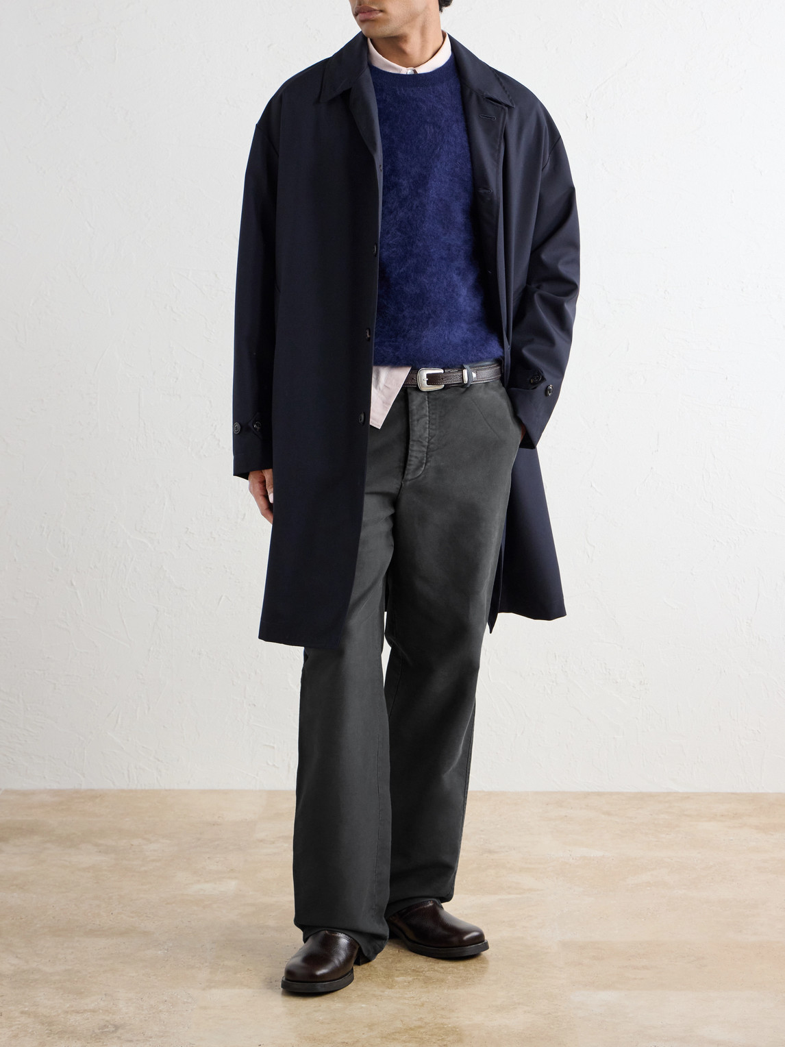 Straight-Leg Cotton-Satin Trousers
