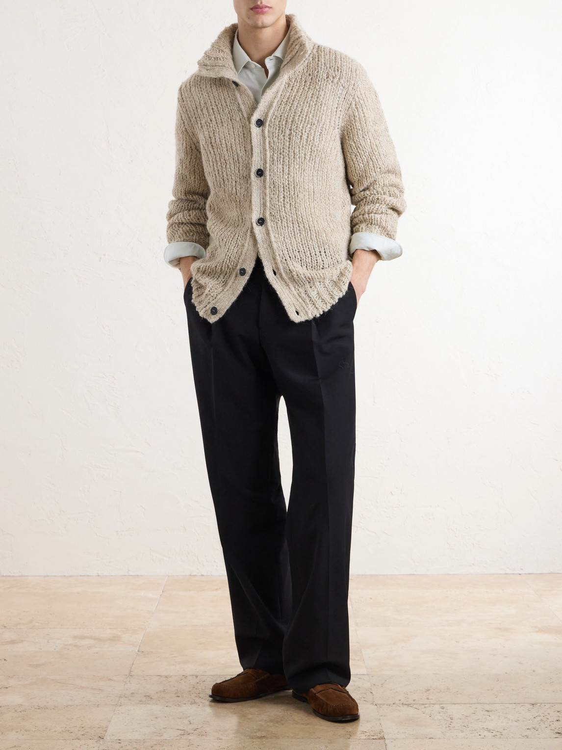 Barena Alpaca, Wool and Linen-Blend Cardigan - Men | Thumbnail 2