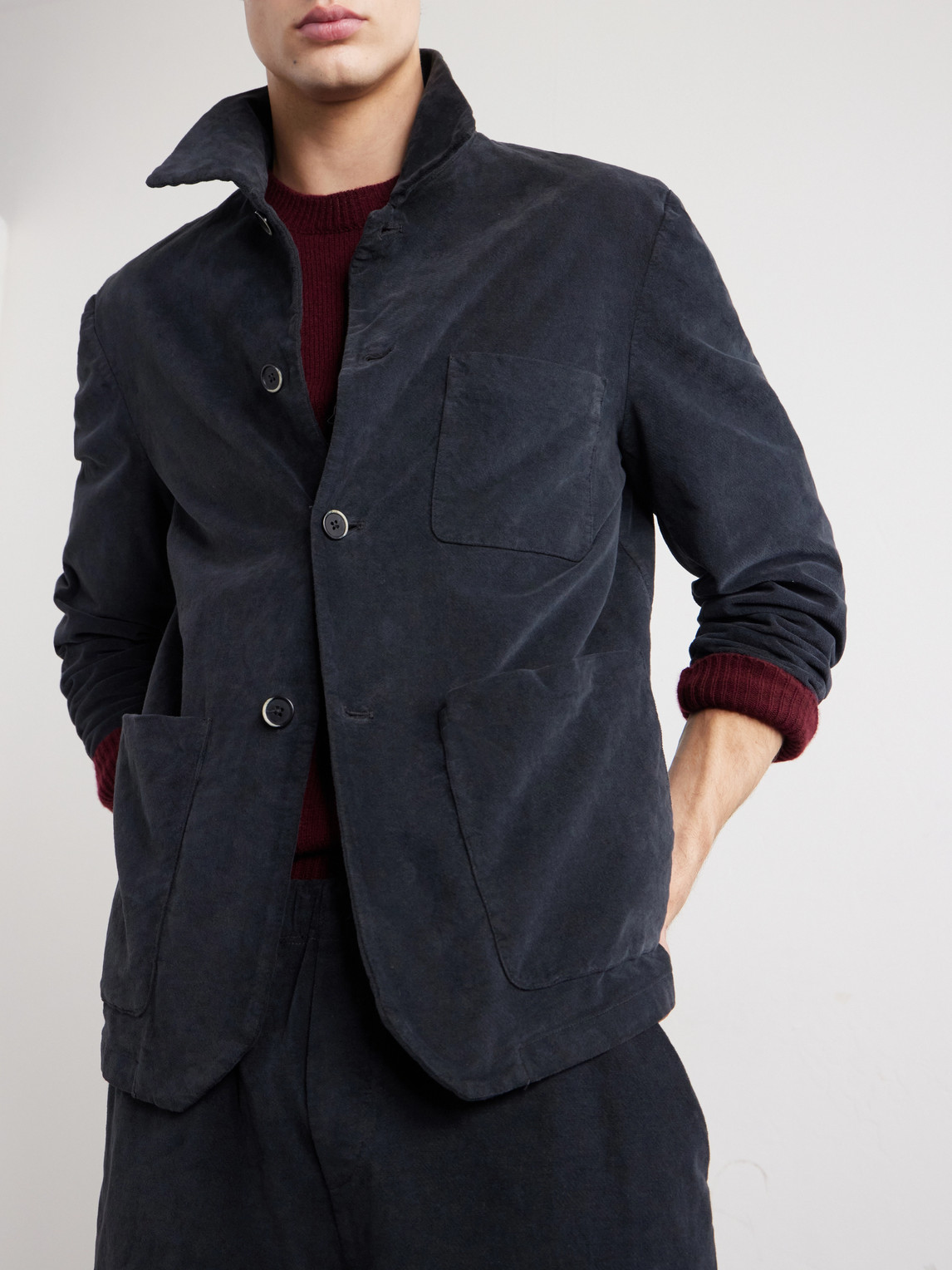 Stretch-Cotton Moleskin Overshirt