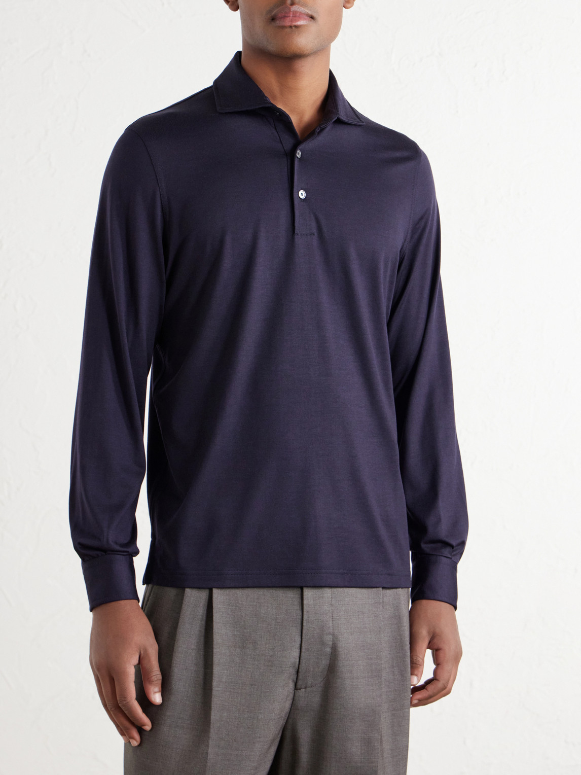Helium Wool-Jersey Polo Shirt