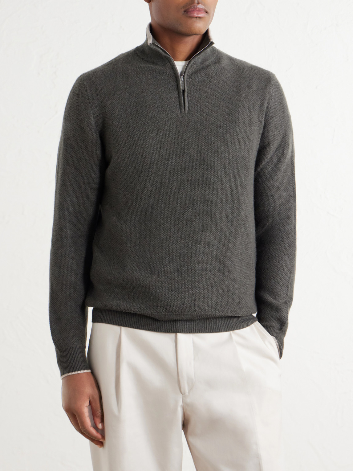 Ape Half-Zipped Cashmere Sweater