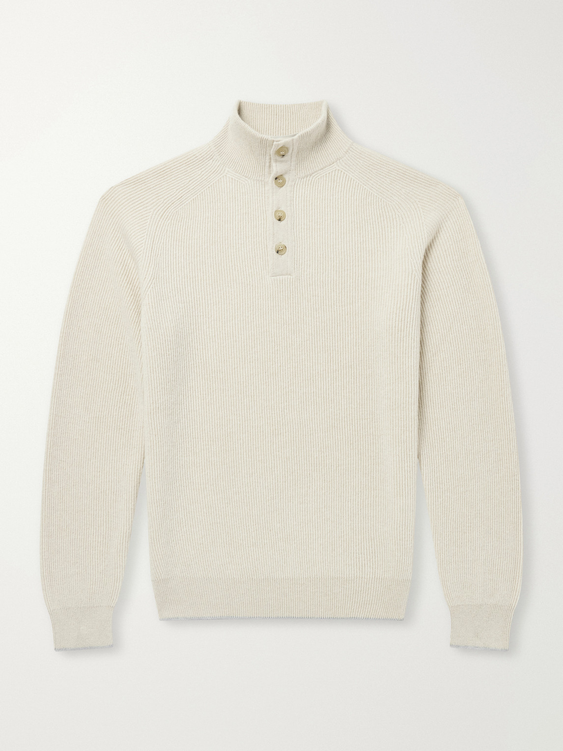 FEDELI – Kyoto Ribbed Cashmere Polo Shirt