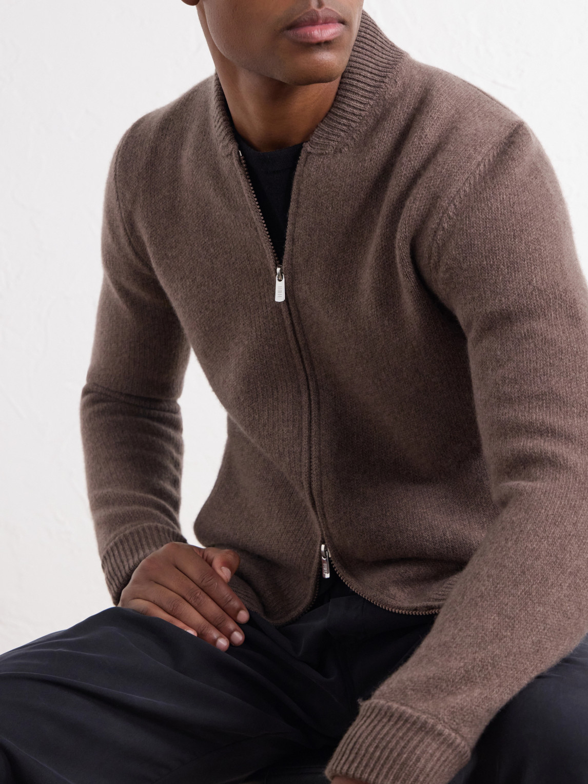 Berkley Wool And Cashmere-Blend Zip-Up Sweater