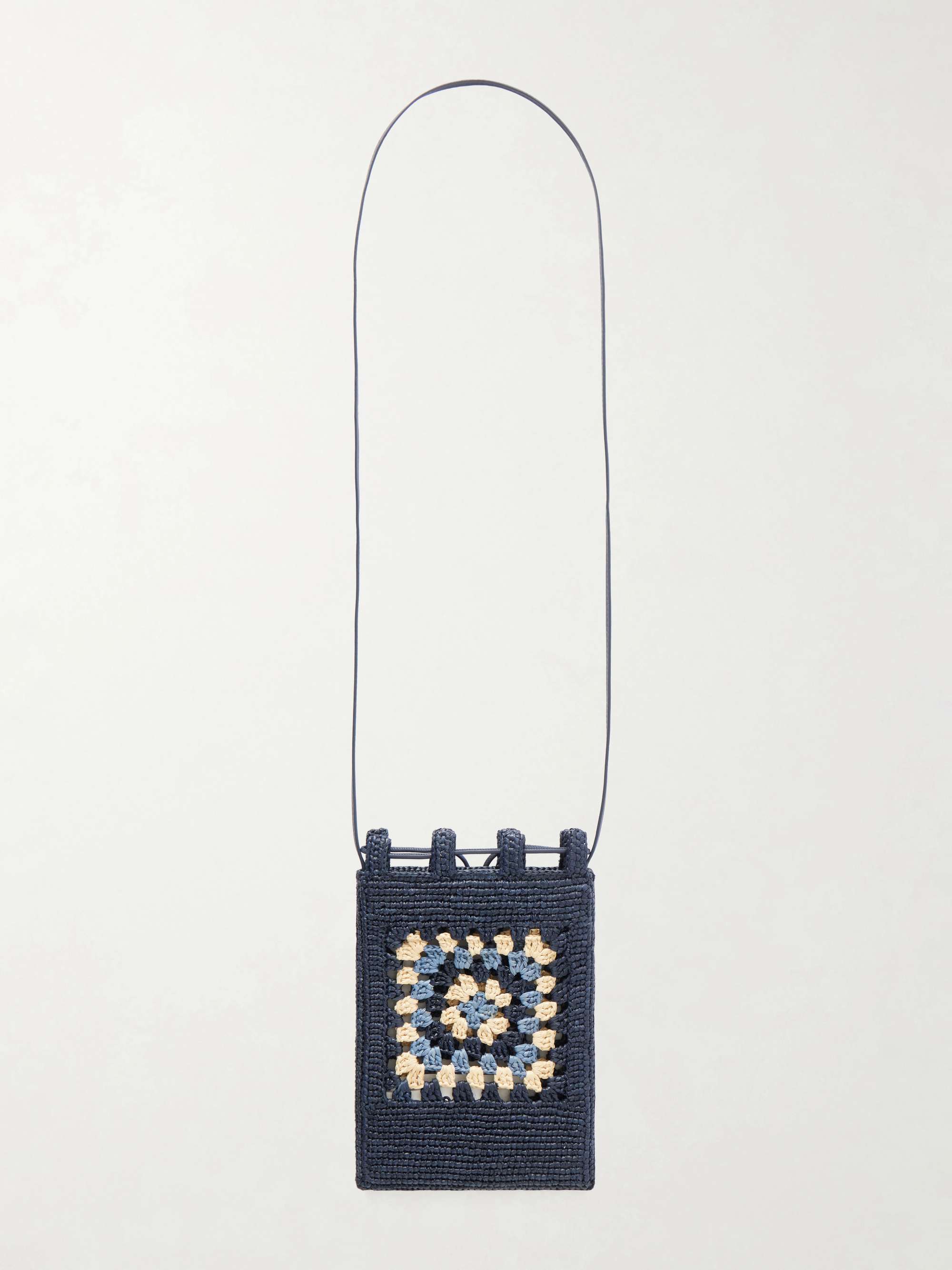 LOEWE + Paula's Ibiza Logo-Embroidered Leather-Trimmed Crocheted