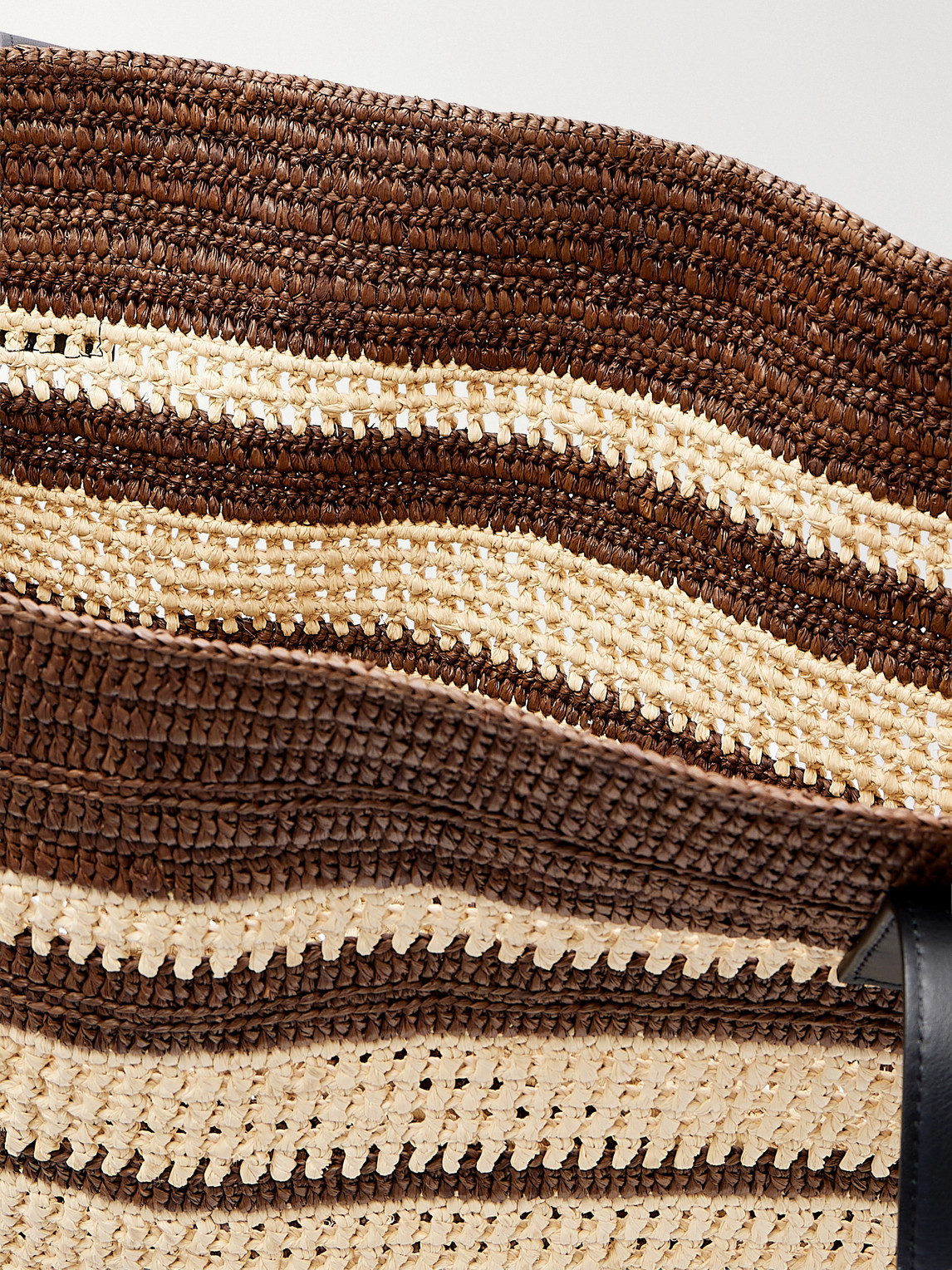 Loewe Loop Basket Striped Shoulder Bag In Brown