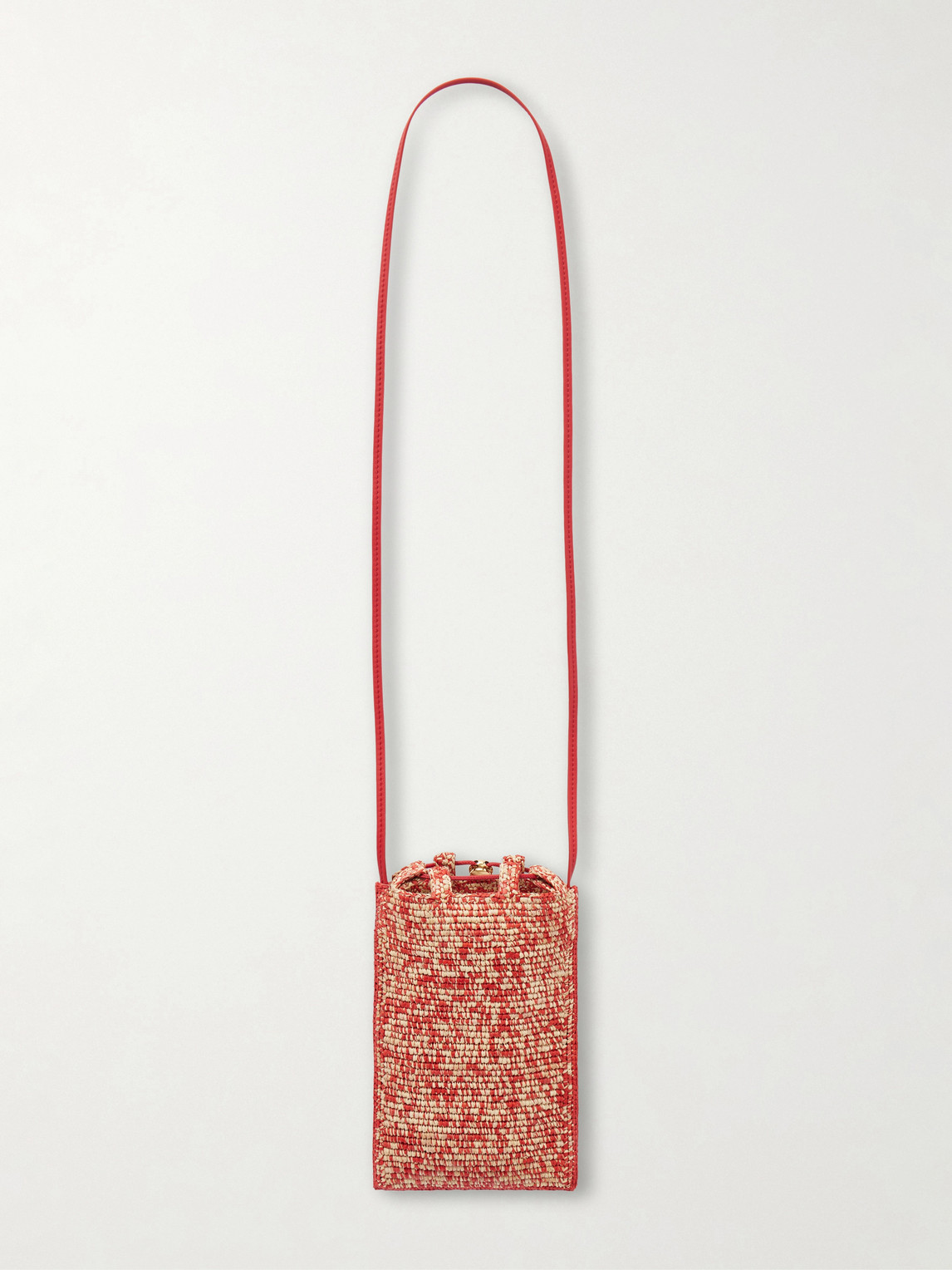 Loewe Strawberry-embellishment Raffia Crossbody Bag In Brown