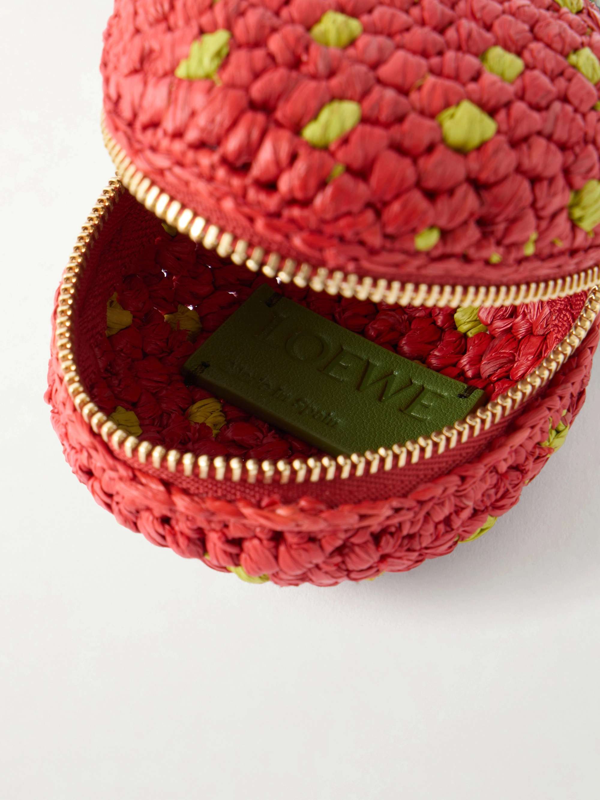 【希少】LOEWE × Paula's Ibiza ウエストポーチ 総柄 LOEWE + Paula's Ibiza Braid leather-trimmed raffia shoulder bag